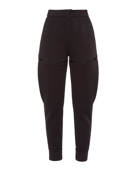 prada double technical jersey trousers|Black Double technical jersey joggers .